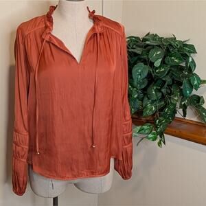 Rachel Roy Burnt Orange Peasant Blouse Small